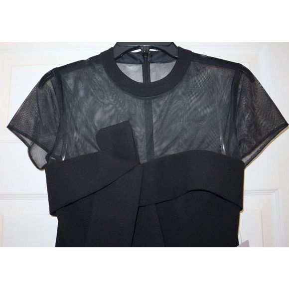 JS Collections 8642237 Women Sz 4 Black Illusion-Yoke Twist-Front Jumpsuit $228 - Picture 3 of 12